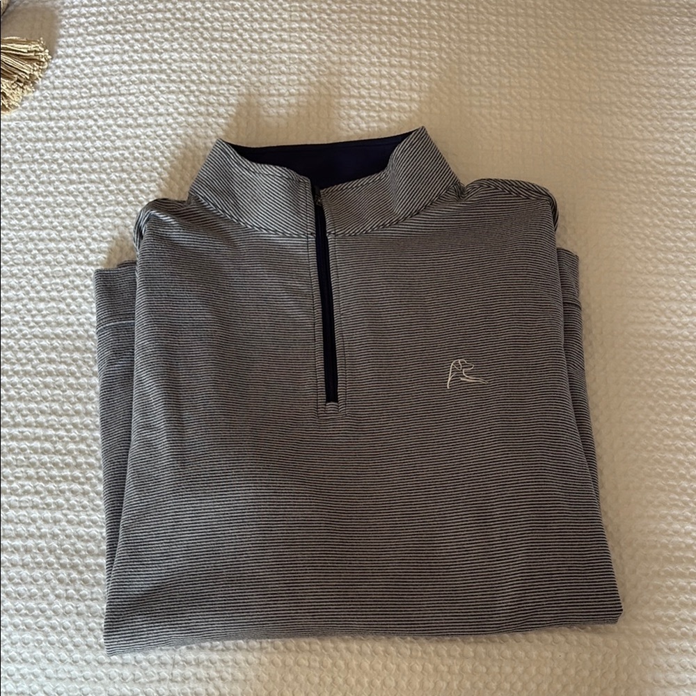 Rhoback Men's Striped Quarter-Zip Sweater